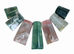 33X13-15X14MM JUEGO GRADUADO DE PIEDRAS PRECIOSAS ÁGATA INDIA CUENTAS SUELTAS 7 CUENTAS - Imagen 1 de 2