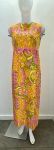 Vintage 70s Alex Colman Psychedelic Maxi Dress Bold Print (SEE FEHLER - Bild 1 von 19