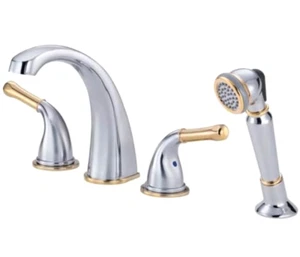 Danze Roman Tub 2-Handle Faucet w/ Shower Handle Kit Plymouth Chrome & Brass NIB - Picture 1 of 11
