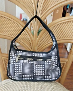 LeSportsac Classic Small Hobo Shoulder Bag Black & White Check Design Print - Picture 1 of 6