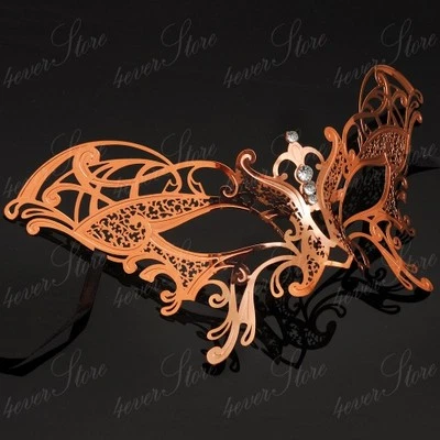 Женская восхитительная маска-бабочка лазерная резка металл венецианский маскарад [розовое золото] - Изображение 1 из 3