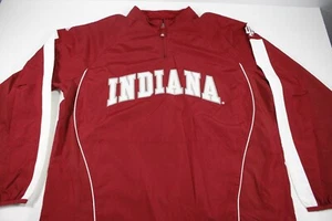 Majestic Indiana Hoosiers Jacket Men's Sz XL Red 1/4 Zip Stitched Windbreaker - Picture 1 of 7