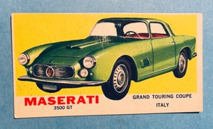 1961 TOPPS SPORTS CARS #3 MASERATI 3500 GT No Creases