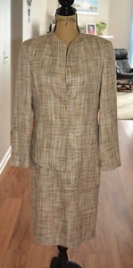 Talbot's Brown Italian Fabric Tweed Dress Jacket Lined Cotton blend suit, 10 - Picture 1 of 13