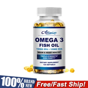 Maximum Strength Triple Omega 3-6-9 Fish, Flax & Borage Oils-120 Softgels - Picture 1 of 8