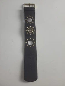 Michael Kors Womens Watch Gold Tone Studded Black Leather Second Hand - Picture 1 of 13