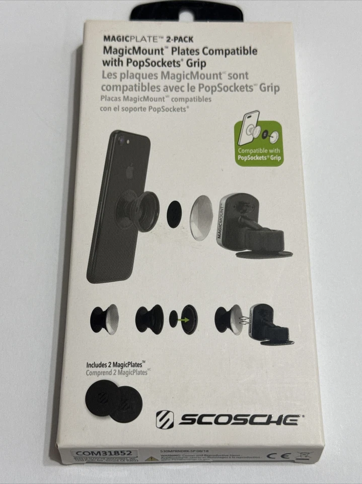 Scosche Mprndrk-sp MagicPlate Metal Plates Compatible With Original PopSockets