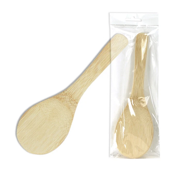 SET of 2 Japanese Rice Paddle Shamoji Sushi Making Turner 8" Natural Bamboo - Image 1 of 1