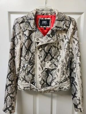 Chaqueta de Moto ABS Estampado Animal Prendas exteriores con cinturón Imitación Cuero Top Para Mujer Talla M Nueva Foto 1 de 4