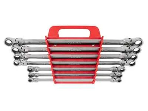 TEKTON Juego de llaves de 12 puntos con extremo de caja de trinquete flexible largo, 7 piezas (6-19 mm) - Soporte - Imagen 1 de 6
