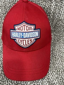 Gorra Harley Davidson Correa Trasera Sombrero Rojo Barra HD y Escudo Logo - Imagen 1 de 4