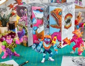 Mattel Creations Limited Edition Street Sharks Figures - Ripster Clambo Karkass - Picture 1 of 15