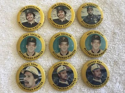 9 PITTSBURGH PIRATES 1984 Vintage PINBACK BUTTONS  - Image 1 of 4
