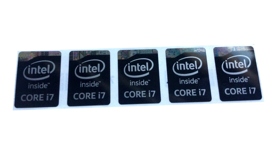 5 PCS Sticker for CORE i7 inside Black Logo Decal Haswell Case Badge 15.5 x 21mm - Image 1 of 1
