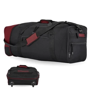 Expandable Rolling Travel Duffel Bag, Red, 32-Inch - Picture 1 of 7
