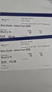 Nina Chuba - Arena Show 2025 / 2 Premium Tickets / Hamburg 7.11. / Ausverkauft!! - Bild 1 von 1