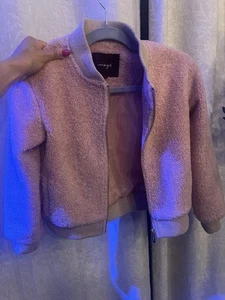 Pink Mini Boucle Bomber Dressy Jacket Girls 10 - Picture 1 of 5