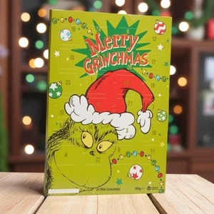 Merry Grinch Christmas Advent Calendar with 24 Chocolates – Fun Kids Gift - Picture 1 of 16