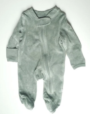 Honest Baby Organic Cotton Velour Sleep & Play Unisex Sage Green Size Newborn 0M - Image 1 of 4