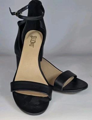 BRASH Mujer Talla 10 Negro Hebilla Bloque Tacón Foto 1 de 4