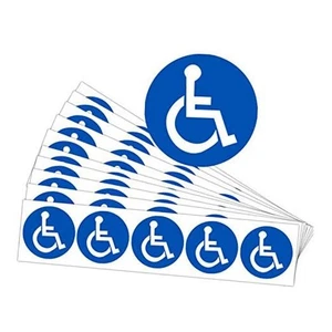Disabled Wheelchair Symbol Labels | Handicap Signs Stickers 2 inch Round - Picture 1 of 5
