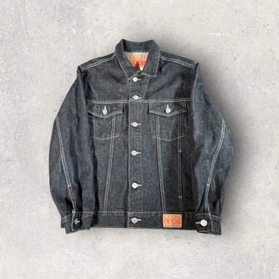 Chaqueta de Camionero Denim Negra Vintage GUESS Juvenil Talla XL 16-18 USADA EN EXCELENTE ESTADO Foto 1 de 4