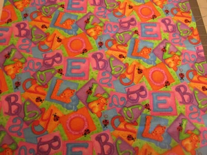 Cuddle Prints Fabri-Quilt Alphabet Blocks Multicolored Fabric piece 1yd 24" x 34 - Picture 1 of 7