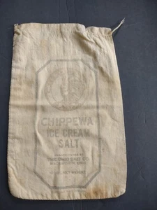 Vintage Chippewa Ice Cream Salt Bag - Wadsworth, Ohio 10lb Cloth - Picture 1 of 8