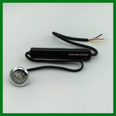 Maxxima M09370YCL Amber Clear Len 1 LED Strobe Warning Auxiliary 1" Round Micro