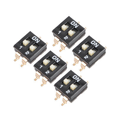 5Pcs Noir DIP Interrupteur 1-2 Positions 2.54mm Pas Circuit PCB Surface • 6.96€