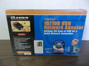 NEW LINKSYS EtherFast Series 10/100 USB Network Adapter USB100TX NIB Sealed - Picture 1 of 4