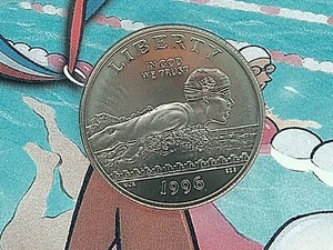 1996-S 50C Young Collector's Edition Olympic Swimming Clad Half Dollar OGP - Picture 1 of 4