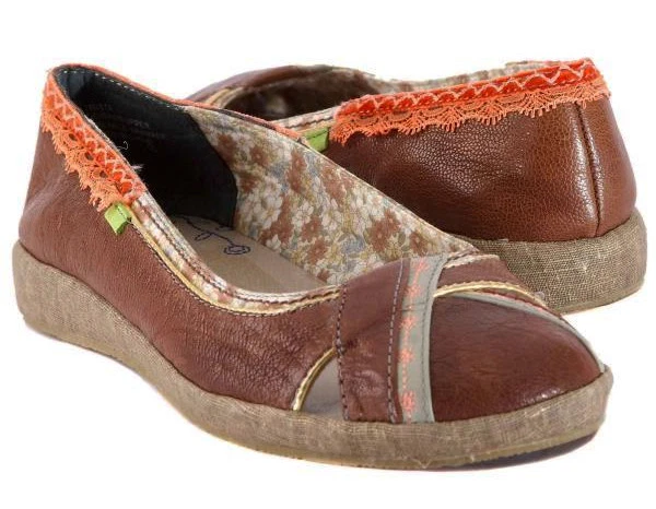 Новый BOBBI BLU женщин кожи коричневый плоский балет повседневный сандалии платье обуви Sz 6,5 M - Изображение 1 из 3