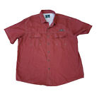 G.H. BASS & CO. Short Sleeve Button Up Dress Casual Shirt Mens XXXL Red/Rust
