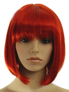 Heißer Verkauf Mode kurze rote gerade Pony Bob Frauen Damen Haar Perücke Perücken + Perückenkappe - Bild 1 von 4