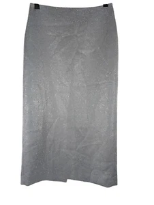 ZARA Rhinestone Midi Skirt Silver Party Pencil/Straight Size M - Picture 1 of 6