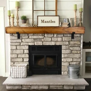 Viga de manto de madera recuperada 19.5cm x 9.5cm | ¡Madera maciza hecha a mano de madera de pino! - Imagen 1 de 5
