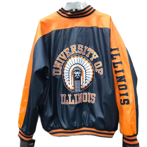 Steve & Barry’s Brand University of Illinois Illini Faux Leather Varsity Jacket Cover
