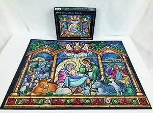 Rompecabezas de Belén de Vidrieras de Vermont Christmas Company 1000 Piezas Hecho en EE. UU. - Imagen 1 de 5