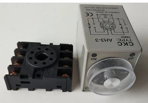 DC 12V Delay Timer Time Relay 0~10 Minute AH3-3 & Base - Picture 1 of 8
