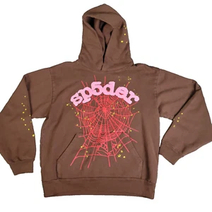 Spider Worldwide X Young Thug Sp5der Brown Hoodie Size Medium Stars Web - Picture 1 of 10