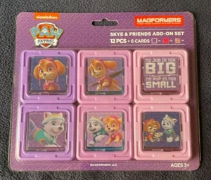 Magformers 12 pieces + 6 Cards Paw Patrol Skye & Friends Add-on Set - NIP - Picture 1 of 2