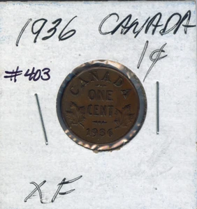 1936 Canada Small Cent Top XF Red Quality Auction #403 - Bild 1 von 2