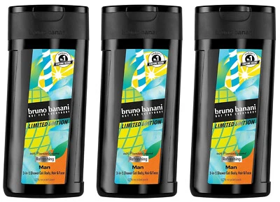 bruno banani Duschgel Man LIMITED EDITION 3 in 1 Körper Gesicht Haare 3x 250ml