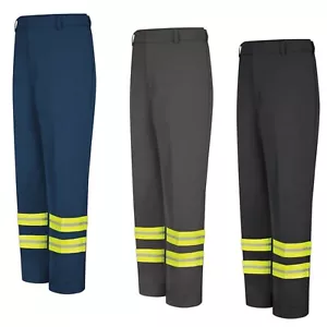 Red Kap Reflective Pants Enhanced Visibility Safety Towing Hi Vis Work Uniform - Picture 1 of 7