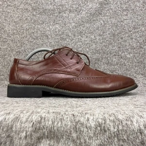 ✅Mens EU 43 Brown Brogue Dress Oxford Shoes Classic Wingtip Lace Up Derby Rubber - Picture 1 of 14