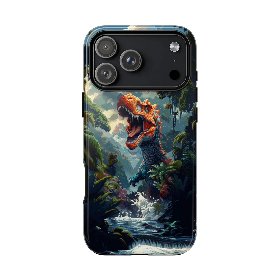 手机墨水 - Galaxy、Pixel、iPhone 保护壳 - 橙色恐龙 T-Rex — 第 1/1 张图片