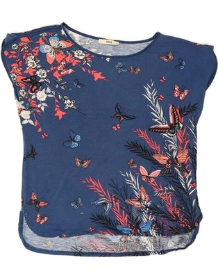 OASIS Womens Sleeveless Blouse Top UK 12 Medium Blue Floral DB15 - Image 1 of 4