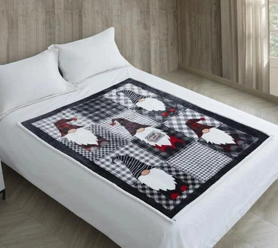 GNOME SWEET GNOMES FLANNEL SHERPA SOFT THROW BLANKET 50 x 60 IN - Image 1 of 4