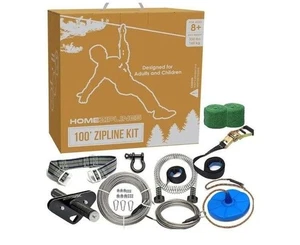 Kit Zip Line da Giardino 100 piedi per Bambini e Adulti fino a 350 libbre con Imbracatura di Sicurezza - Foto 1 di 3